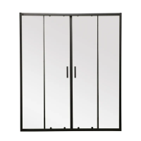 Двері в нішу Mixxus Premium DIVERSE SD01-160x185-TR прозоре скло 5мм, BLACK (MI6879)